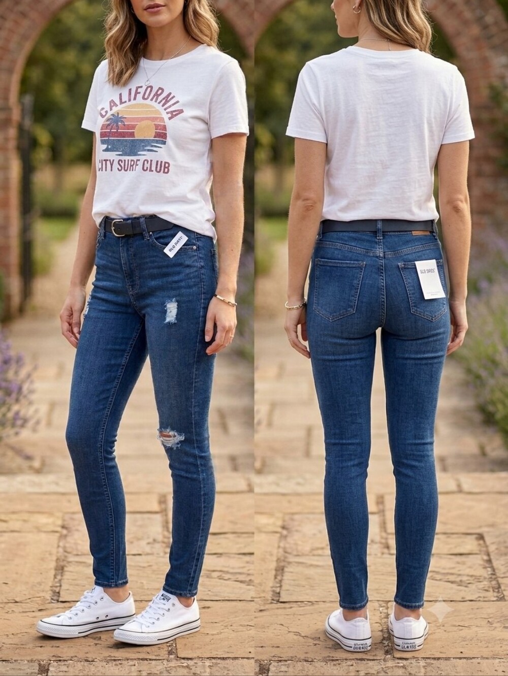NWT 🌹Old Navy Extra High Waist Rockstar 360° Stretch Super Skinny Ripped Jeans